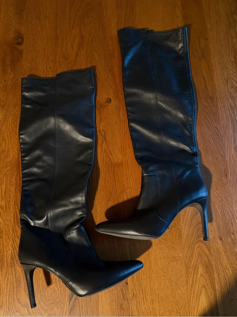 Italian designer made Black Over-the-Knee Pointed Toe Stiletto Boots